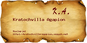 Kratochvilla Agapion névjegykártya